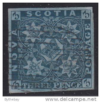 Nova Scotia Used Scott #3 3p Pence Issue, Dark Blue - Used Stamps