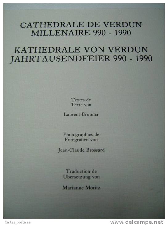 CATHEDRALE De VERDUN KATHEDRALE VERDUN Millénaire 990/1990 / Laurent Brunner - Lorraine - Vosges