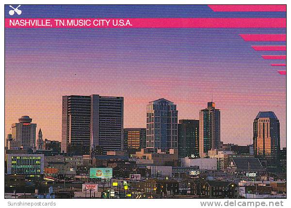 Tennessee Nashville Music City U S A At Sunset - Nashville