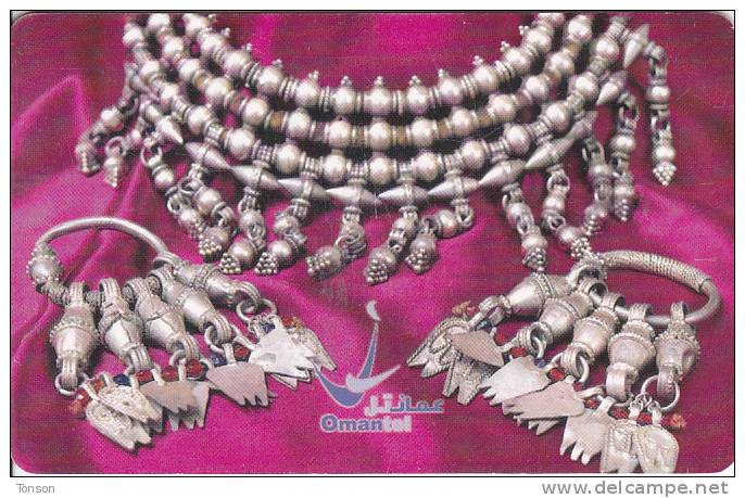 Oman, OMN-C-30, 2002 Jewellery, Traditional Necklace & Earrings,  2 Scans. - Oman