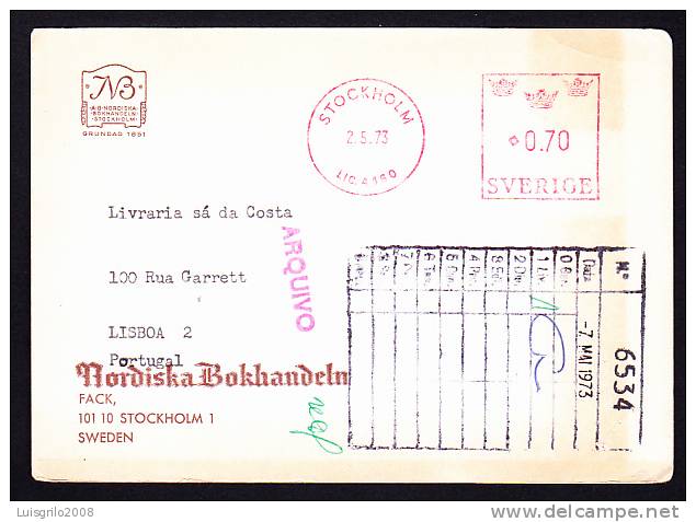 Comercial - Stockholm - Portugal   2.5.1973 - Postwaardestukken