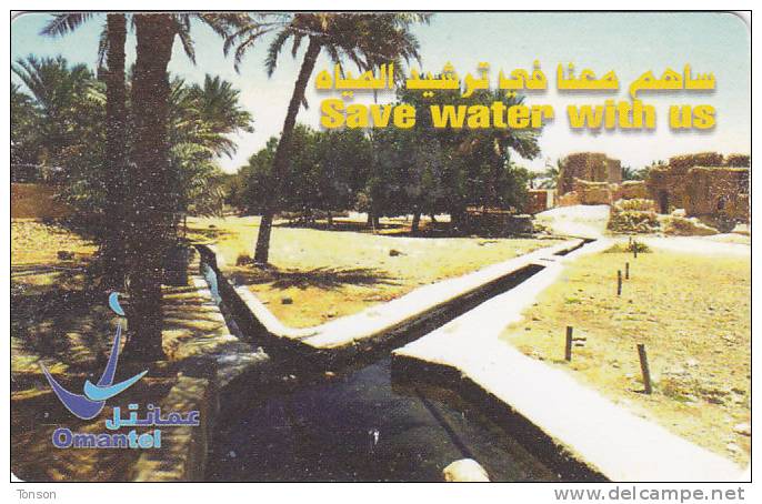 Oman, OMN-C-90, Save Water With Us, Falaj Bani Rabia,  2 Scans. - Oman