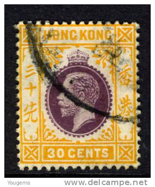 Hong Kong 1912-21 30c Wmk Mult Crown CA VFU - Gebruikt