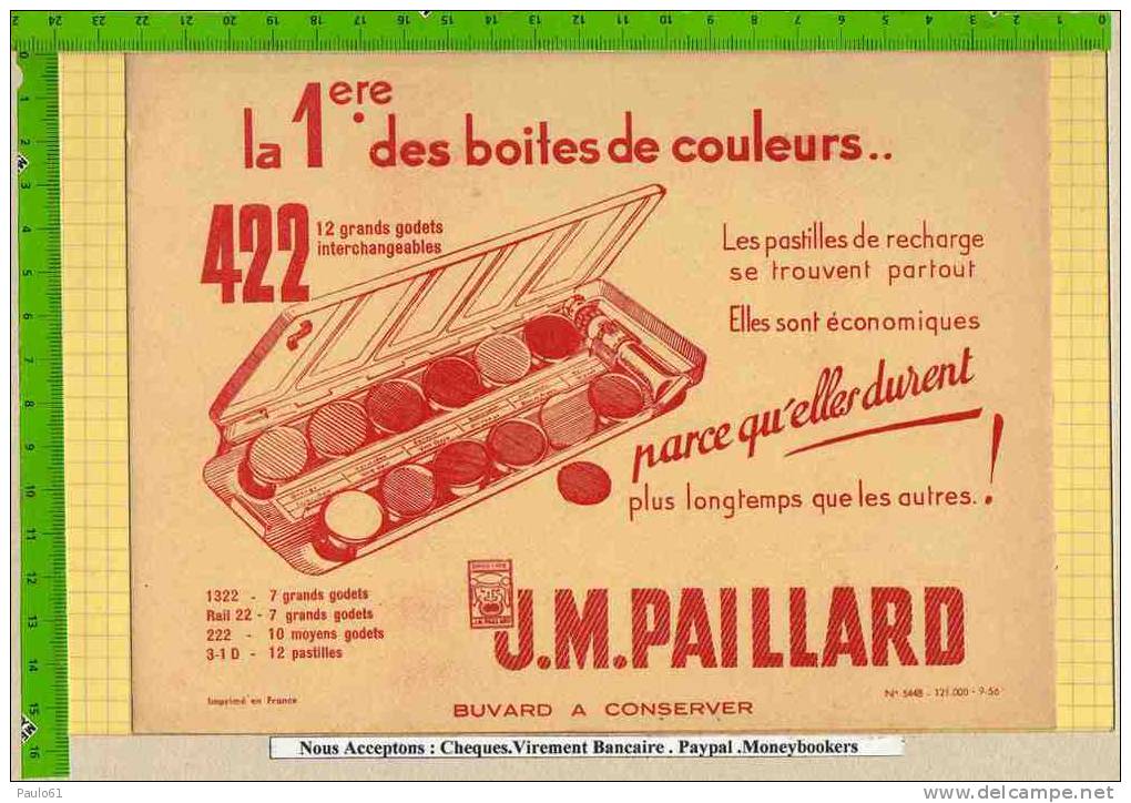 Buvard : Boite De Couleurs JM PAILLARD - Papeterie