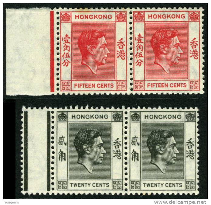 Hong Kong SG146-7 15-20c KFV Pair With Margin MNH - Unused Stamps