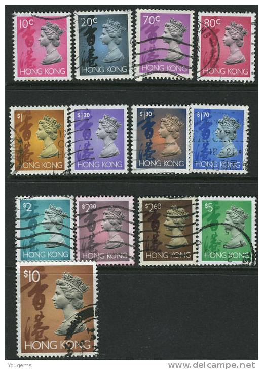 Hong Kong SG702-15 1992 10c-$10 QEII With High Value VFU - Used Stamps