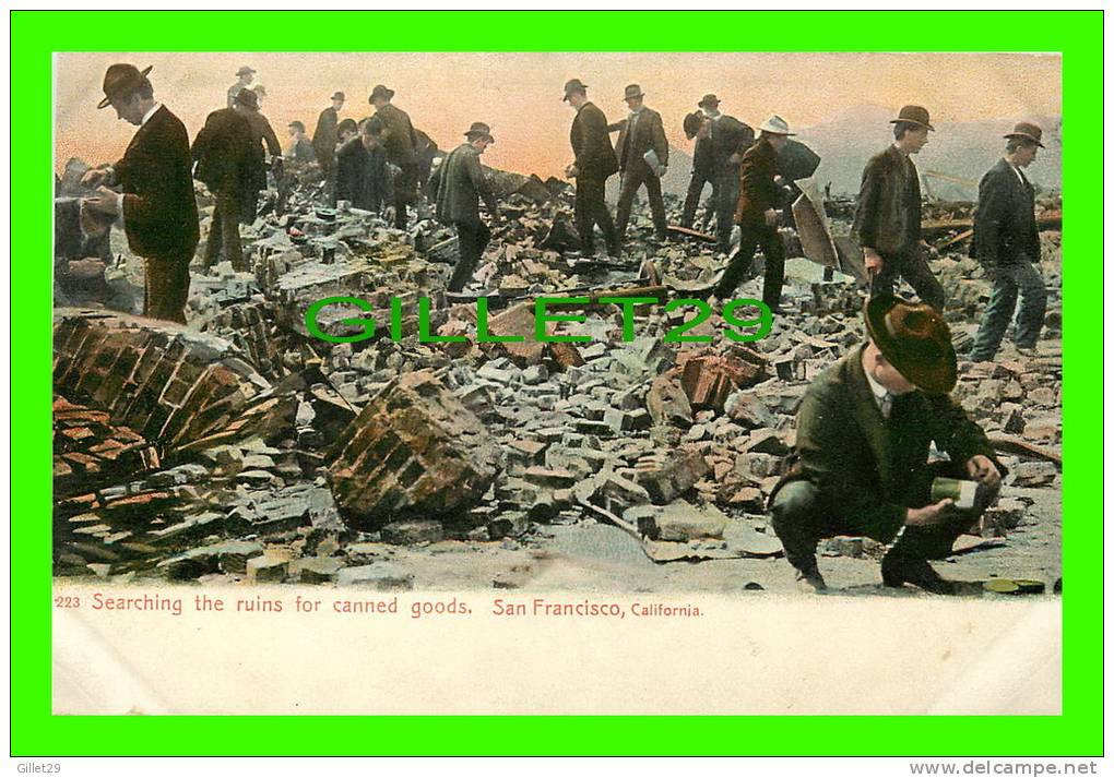 SAN FRANCISCO, CA - PEOPLES SERCHING THE RUINS FOR CANNED GOODS AFTER, APRIL 18, 1906 - CHAS WEIDNER, PHOTO - - San Francisco