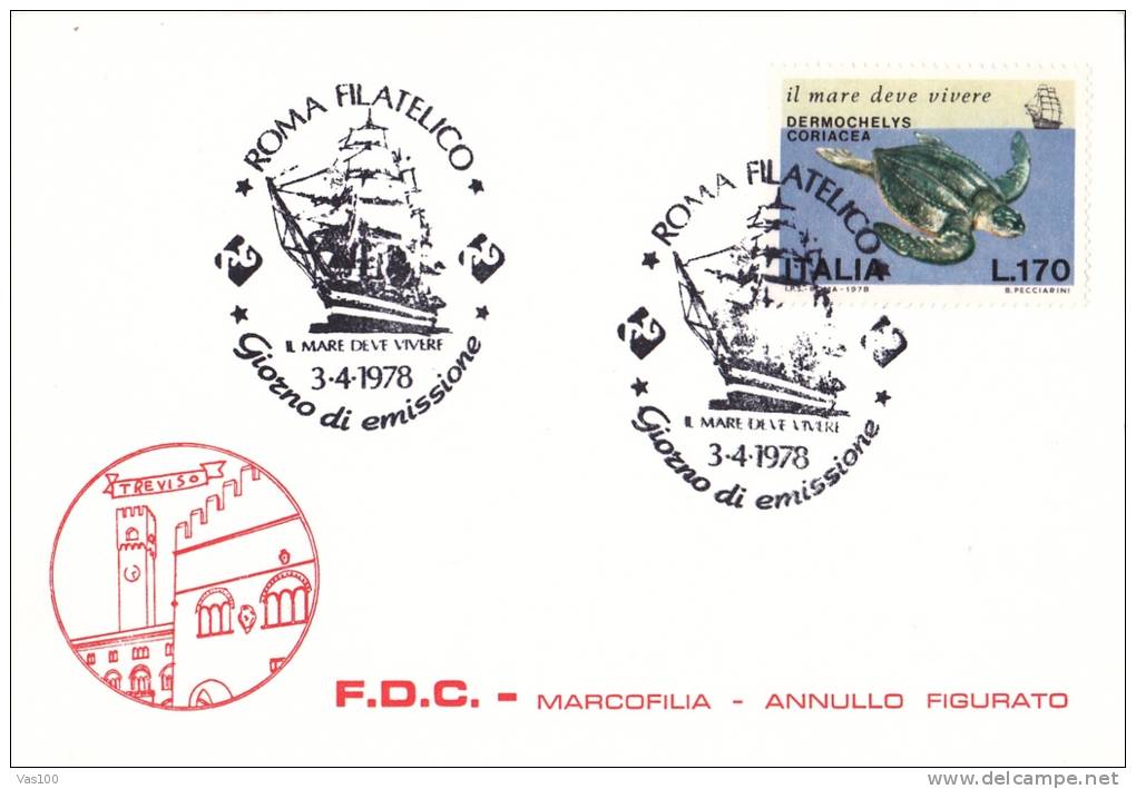 TORTUES STAMPS ON PC 1978   ITALIA. - Schildpadden