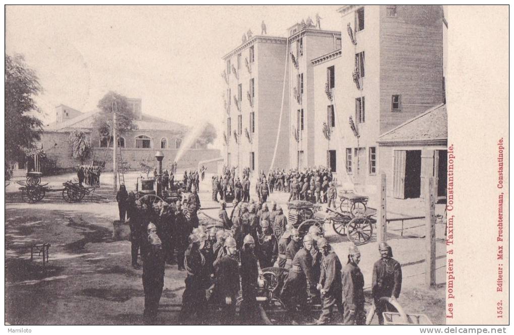 LES POMPIERS A TAXIM , CONSTANTINOPLE - Turkey