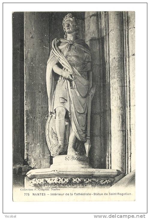 Cp, 44, Nantes, Intérieur De La Cathédrale, Statue De St-Rogatien - Nantes