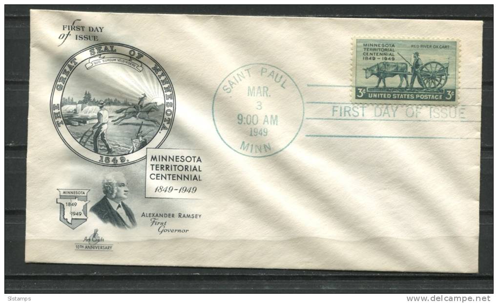 USA 1949 Cover  First Day Of Issue Minnesota - Marcophilie