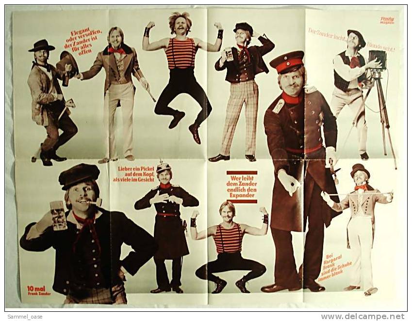 Poster Musik  Frank Zander  - Rückseitig Gorch Fock  -  Ca. 57 X 44 Cm  -  Von Pop Rocky Ca. 1982 - Posters