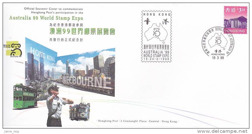 Hong Kong 1999  Australia 99 World Stamp Expo, Souvenir Cover - Andere & Zonder Classificatie