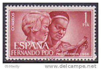 Spanien/Fernando Poo 1966. Lesende Kinder (B.0363) - Fernando Poo
