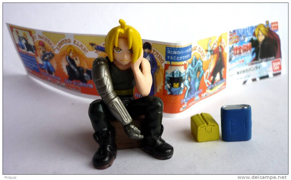 FIGURINE GASHAPON - FULL METAL ALCHEMIST - BANDAI - 2003 - EDWARD ELRIC Assis - Autres & Non Classés