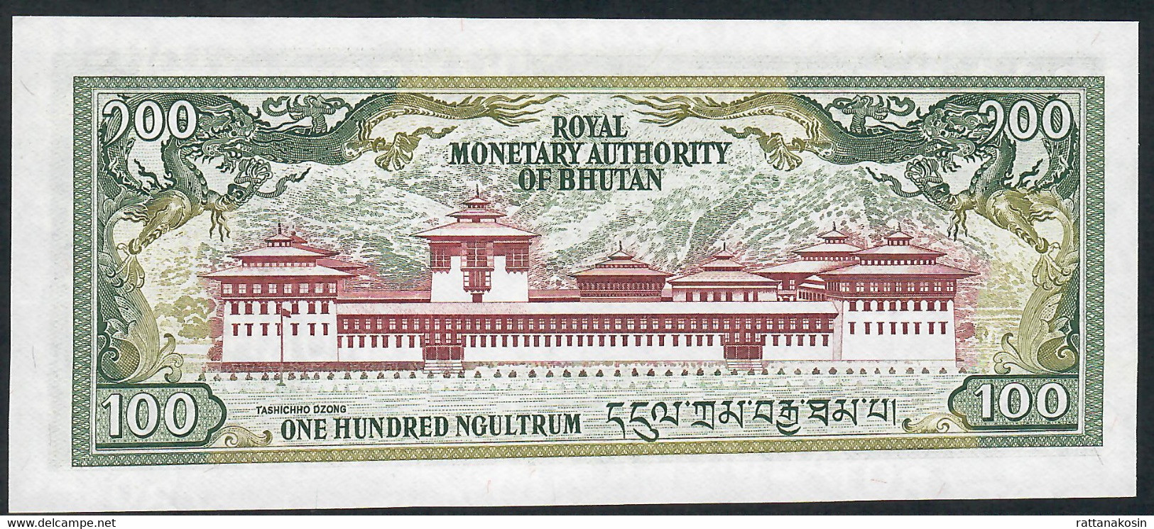 BHUTAN P18a 100 NGULTRUM 1986 #G/1 Signature 1    UNC. - Bhutan