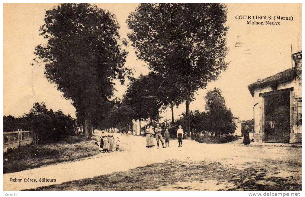 Carte Postale Ancienne COURTISOLS 1919 Maison Neuve Marne DEBAR EDITEUR - Courtisols