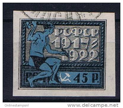 Russia, 1922 5 Years Jubilee October Revolution Mi 199Y , Thin Paper 0,06 Mm - Gebruikt