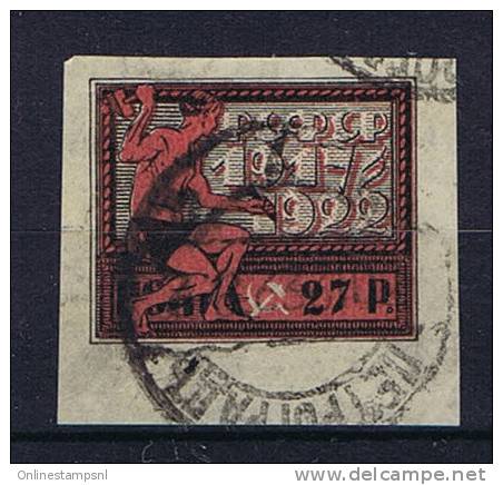 Russia, 1922 5 Years Jubilee October Revolution Mi 198Y , Thin Paper 0,06 Mm - Used Stamps