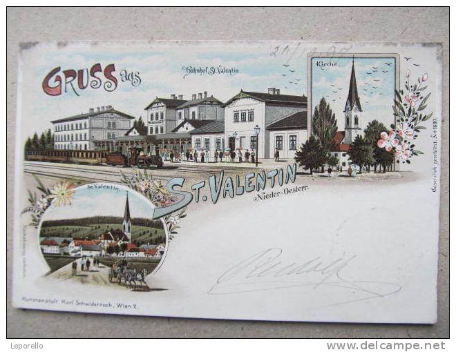 AK ST.VALENTIN Litho Bahnhof 1897   //  D*7046 - St. Valentin