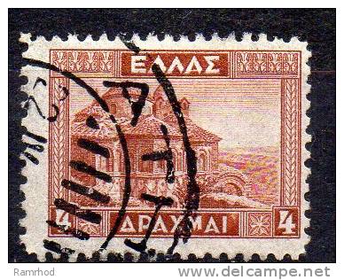 GREECE 1927  Mistra Cathedral -  4d. - Brown  FU - Usati