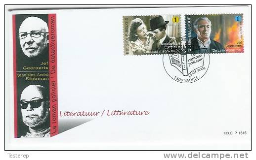 Fdc Literatuur Jef Geeraerts/Steeman Nrs 3764/3765  De Zaak Alzheimer/L"assassin Habite N°21 - 2001-2010