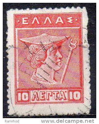 GREECE 1911 Head Of Hermes -10l. - Red FU - Used Stamps