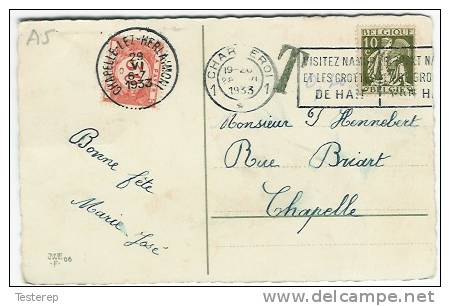 Tx 35 Chapelle-Lez-Herlaimont 29.VI.1933 + 10 Ct Ceres - Briefe U. Dokumente