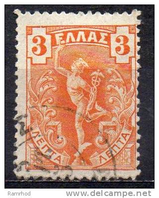 GREECE 1901  Hermes -   3l. - Orange  FU - Used Stamps