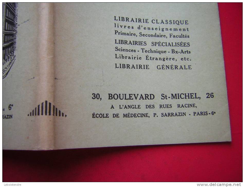 ANCIEN PROTEGE LIVRE 18CM X 12 CM PUBLICITE / PUBLICITAIRE LIBRAIRIE JOSEPH GIBERT  30 BD ST MICHEL 75006 PARIS - Protège-cahiers