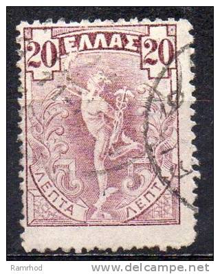 GREECE 1901 Hermes - 20l. - Mauve  FU - Used Stamps