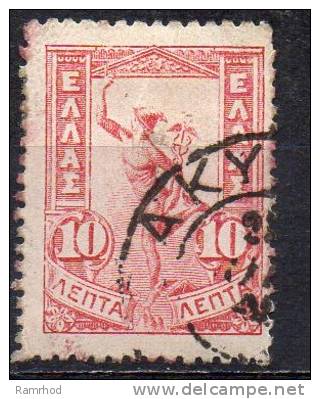 GREECE 1901 Hermes -10l. - Red FU - Oblitérés