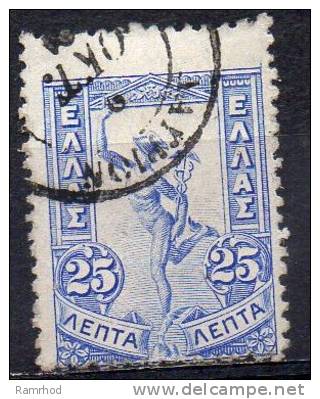 GREECE 1901  Hermes -  25l. - Blue   FU - Usati