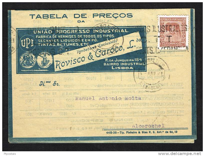 PORTUGAL - Carta Publicitária Rovisco &amp; Caroço, Lda. Lisboa - Alcorochel - Lettres & Documents