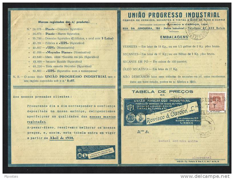 PORTUGAL - Carta Publicitária Rovisco &amp; Caroço, Lda. Lisboa - Alcorochel - Lettres & Documents