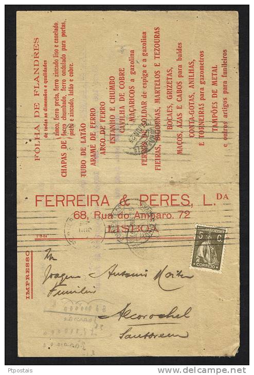 PORTUGAL - Carta Publicitária Ferreira &amp; Peres, Lda. Lisboa - Alcorochel - Cartas & Documentos