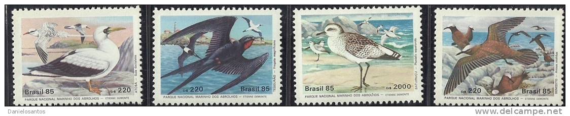 BRAZIL BRASIL 1985 Birds Aves Oiseaux Vegels Frigatebird-Booby-Noddy-P Lover  MNH - Palmípedos Marinos