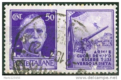 ITALIA REGNO, PROPAGANDA DI GUERRA, 1942, FRANCOBOLLO USATO, Scott 436, Un. Pg9 - War Propaganda