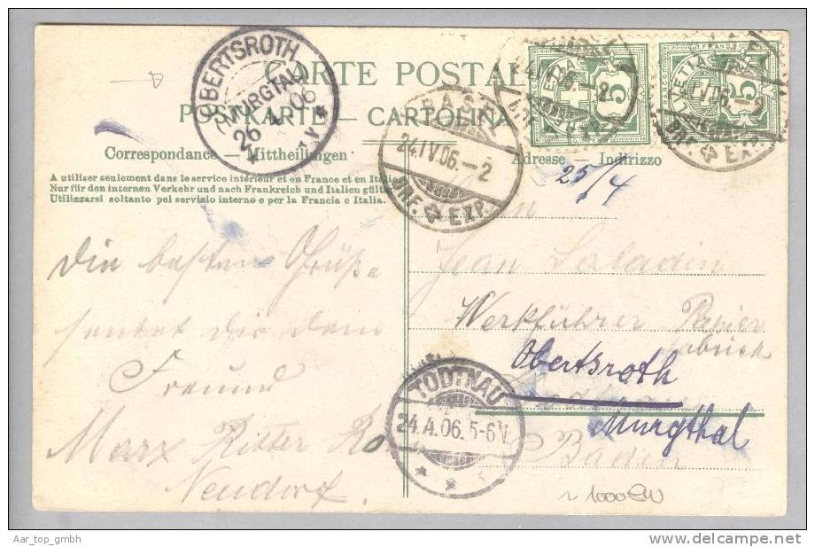 Heimat DE BW OBERTSROTH (Murgental) 1906-04-26 Auf AK KOS-Stempel Aus Basel - Altri & Non Classificati