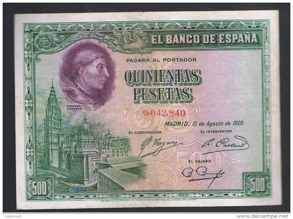 500 Pesetas 1928 - Altri & Non Classificati