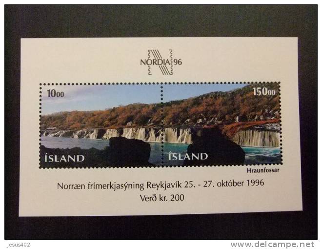 ISLANDIA 1995  CASCADAS DE AGUA  Yvert  & Tellier Nº BF 18 ** MNH - Ongebruikt