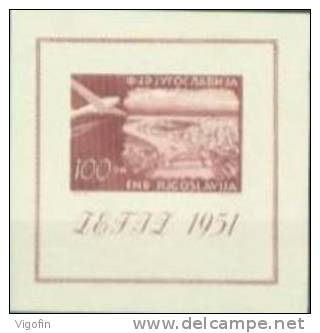 YU 1951-654 ZEFIZ, YUGOSLAVIA, S/S, MNH - Blocks & Kleinbögen