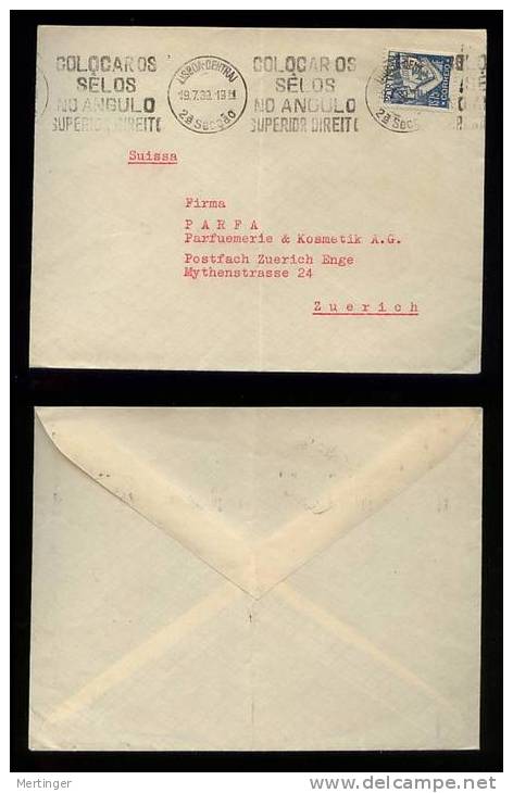 Portugal 1939 Cover LISBOA – SWITZERLAND - Covers & Documents