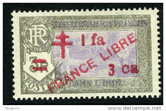 French:Indian Set. SG223 1943 1fa3 On 3r  MLH - Otros & Sin Clasificación