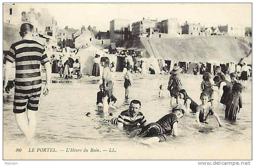 DEPTS DIV -pas De Calais -ref -F623- Le Portel - L Heure Du Bain - Carte Bon Etat - - Le Portel