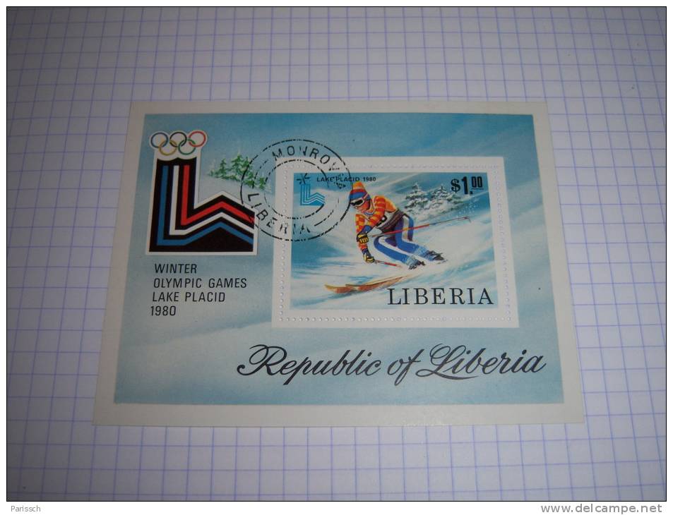 Jeux Olympiques à Lake Placid - 1980 - Ski - Liberia - Hiver 1980: Lake Placid