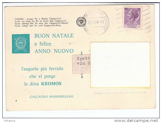 PO5570# TORINO - LUNGO PO E MONTE CAPPUCCINI - DITTA KROMOS   VG 1968 - Fiume Po