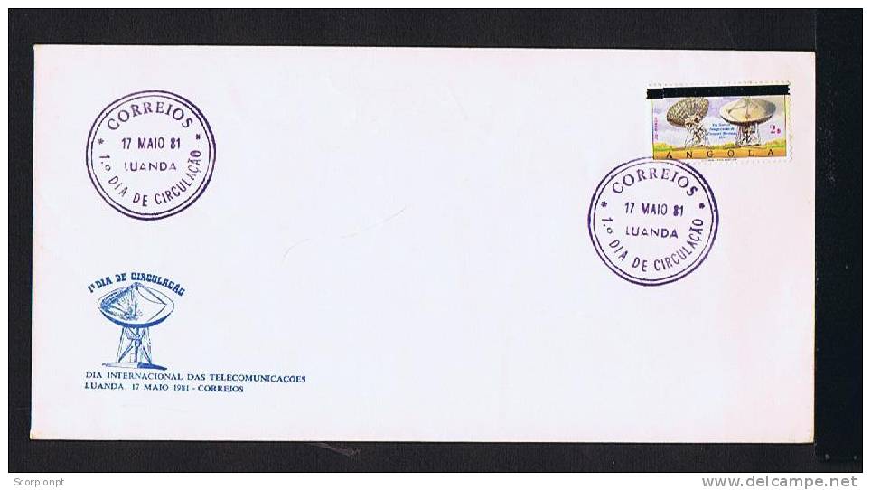 Sp2112 ANGOLA Overprint Surcharge International Telecommunications Day Fdc +gift (satellite Communication Antennas) - Angola