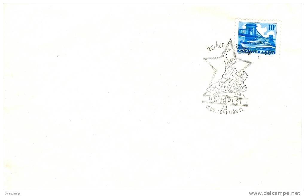 HUNGARY - 1965. Cover - Ship And Chain Bridge With Special Cancellation : Hungary's Liberation, 20th Anniversary - FDC