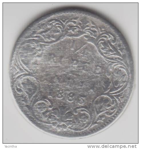 @Y@    BRITISH INDIA  1/4 Rupee  1885  Ag / Zilver   (2288)    Look Picture - India